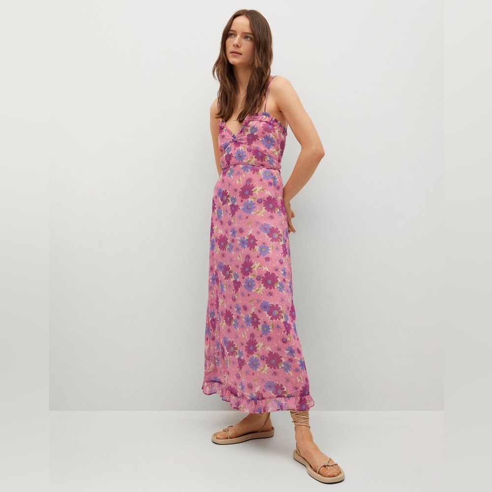 Mango Floral long dress